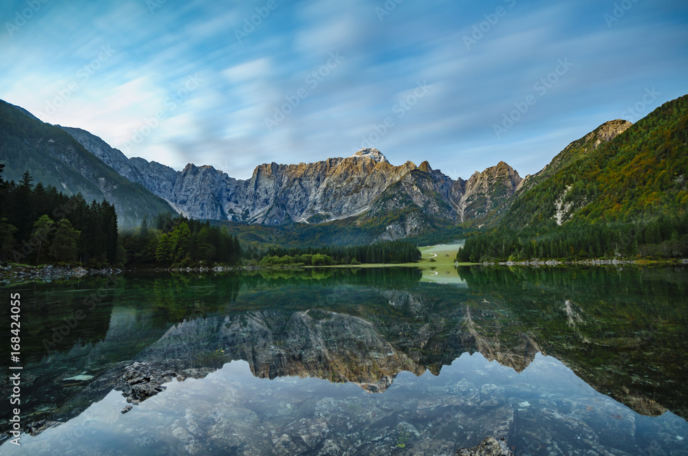 Mountain lake in the Julian Alps in Italy