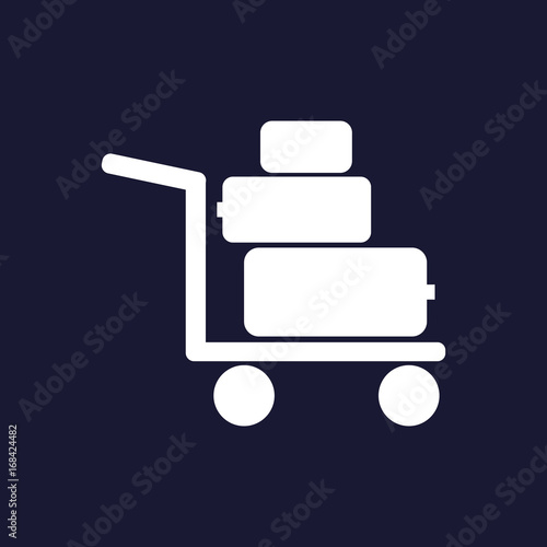 Vector icon shows the presence of porters on dark blue background.