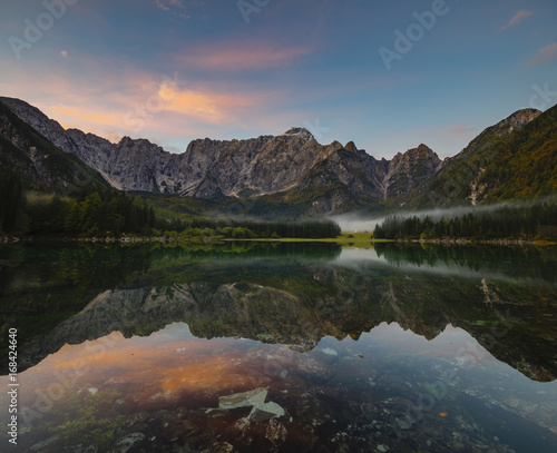 Mountain lake in the Julian Alps in Italy