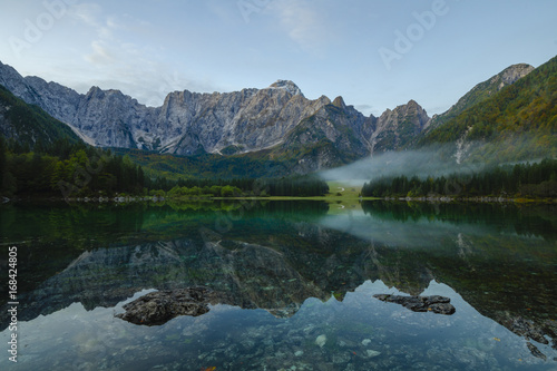 Mountain lake in the Julian Alps in Italy