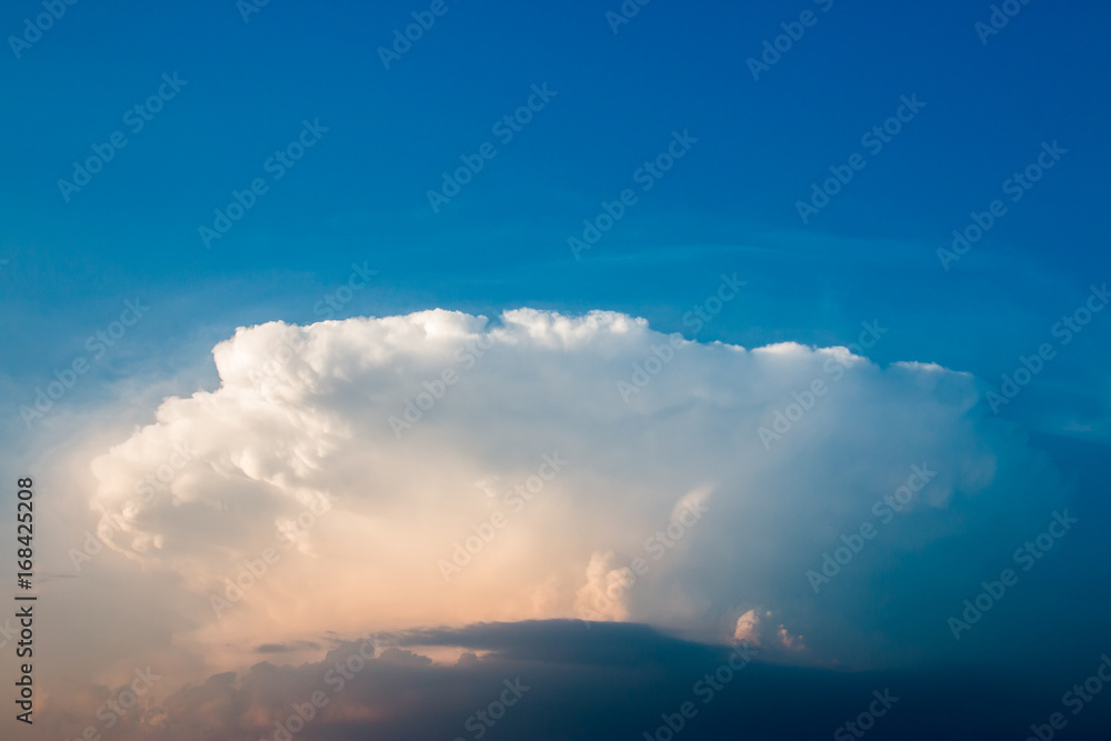 colorful dramatic sky with cloud at sunset