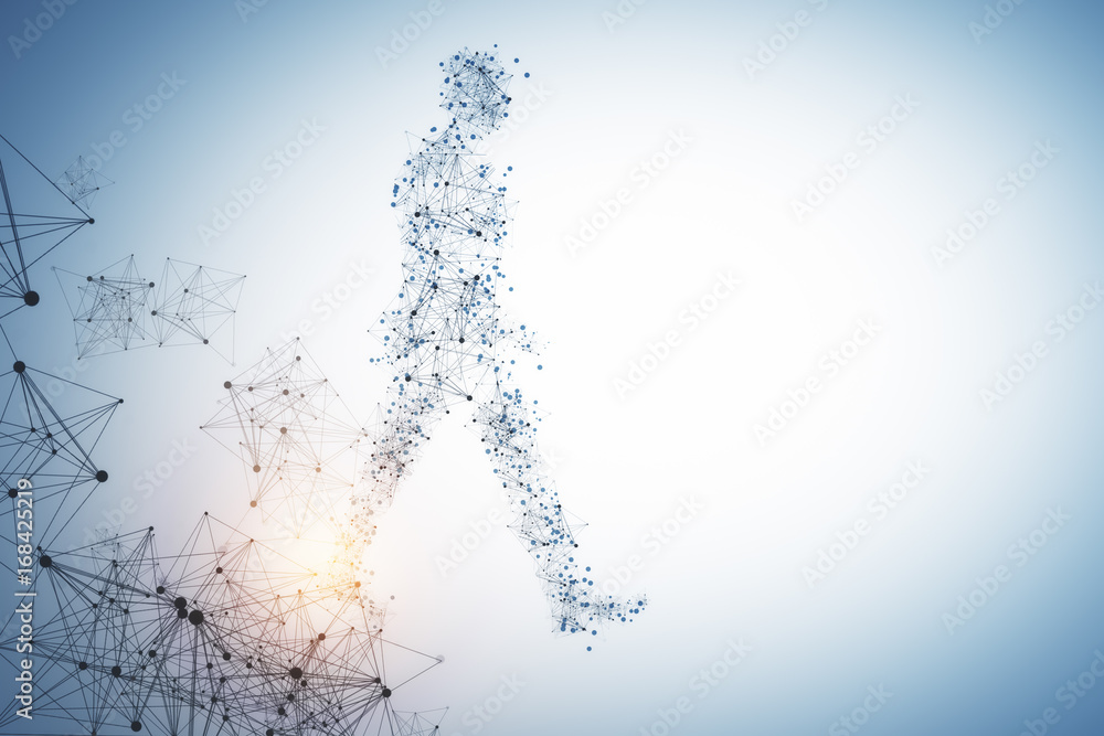Obraz premium Polygonal man background