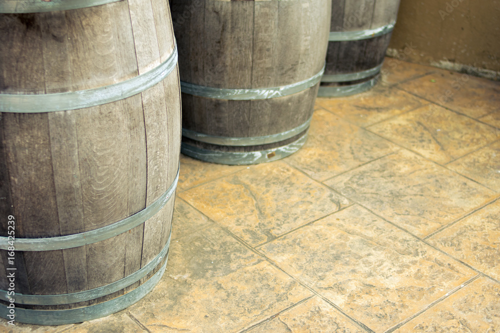 wine fermentation,Old wooden barrels and tanks for processing wine wine fermentation,Old wooden barrels and tanks for processing wine