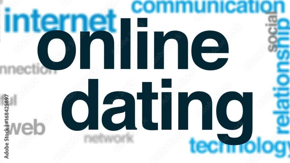 Online dating animated word cloud, text design animation. Online dating animated word cloud, text design animation.