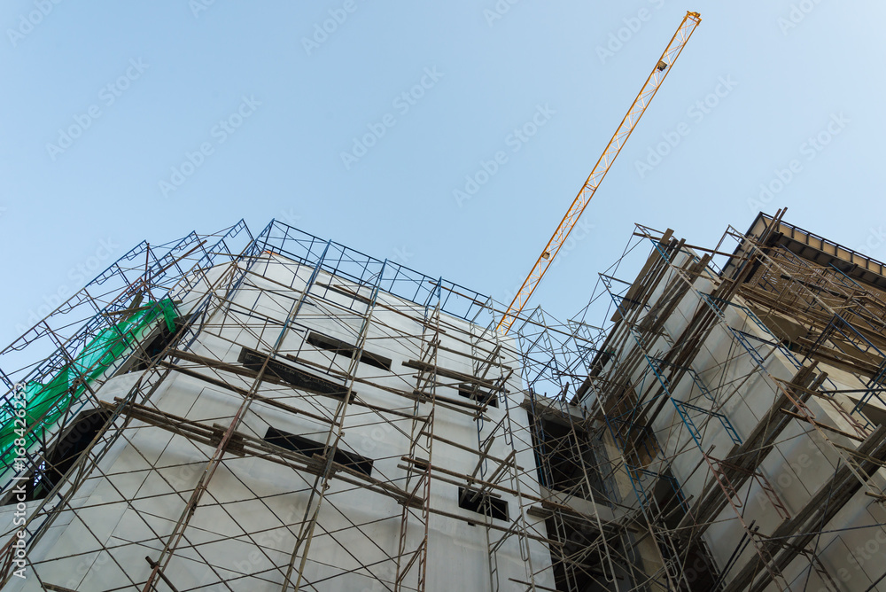 Construction crane and buildings.