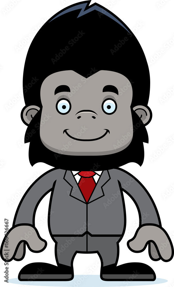 Fototapeta premium Cartoon Smiling Businessperson Gorilla
