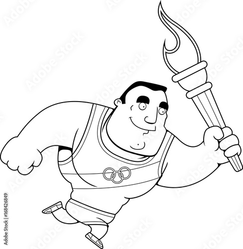 Cartoon Olympic Athlete Running