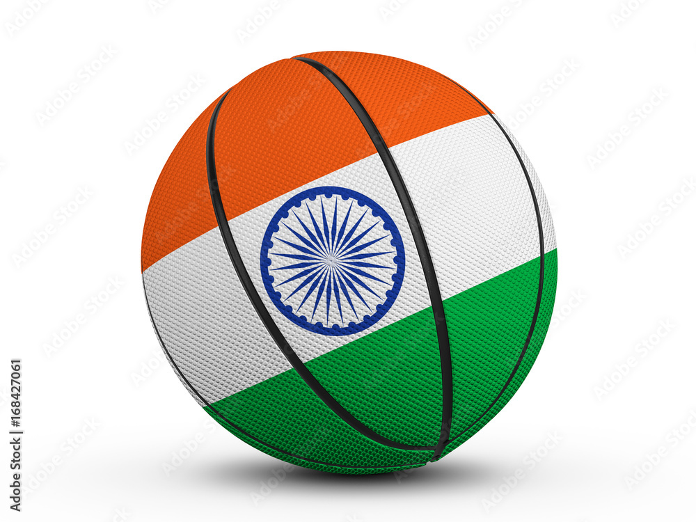 Fototapeta premium Basketball ball India flag