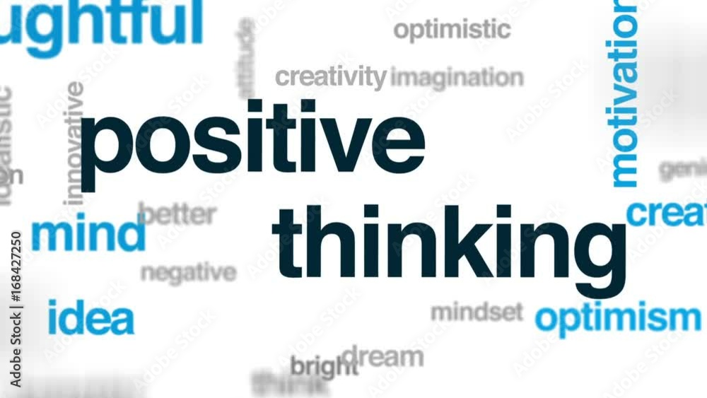 Positive thinking animated word cloud, text design animation. Positive thinking animated word cloud, text design animation.