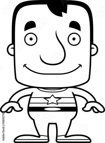 Cartoon Smiling Superhero Man