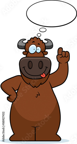 Cartoon Buffalo Thinking