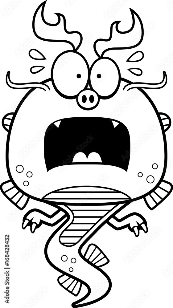Scared Cartoon Chinese Dragon Scared Cartoon Chinese Dragon