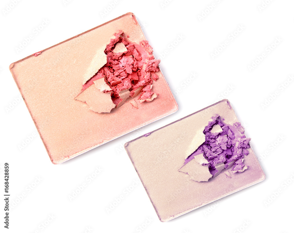 Make up eyeshadow in box isolated on white. Make up eyeshadow in box isolated on white.