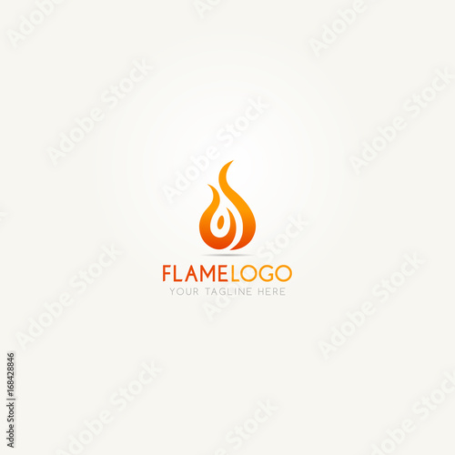 Fire flame shaped icon logo template vector illustration