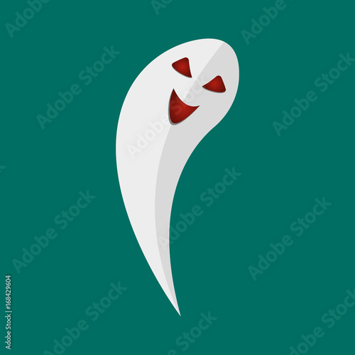 Ghorst cartoon icon on green background. photo