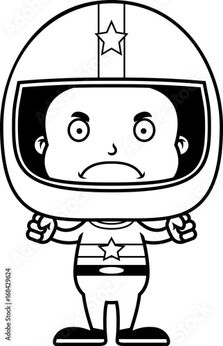 Cartoon Angry Race Car Driver Boy