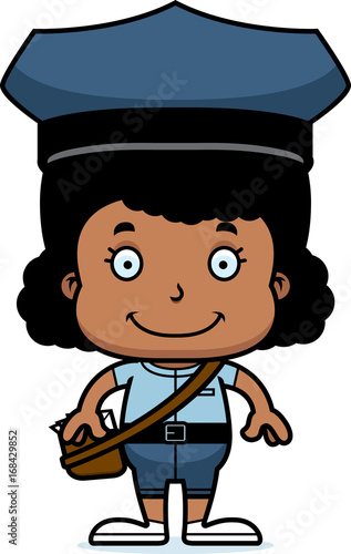 Cartoon Smiling Mail Carrier Girl