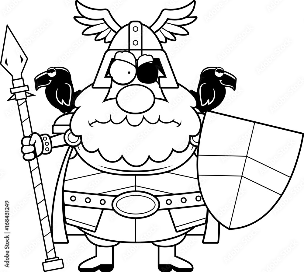 Obraz premium Angry Cartoon Odin