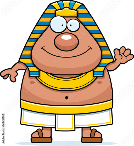 Cartoon Egyptian Pharaoh Waving