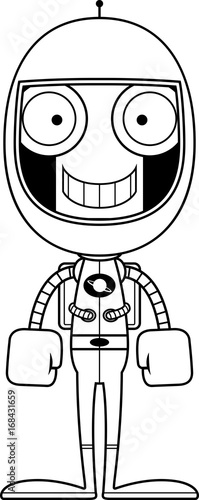 Cartoon Smiling Astronaut Robot