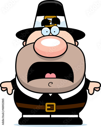 Scared Cartoon Pilgrim