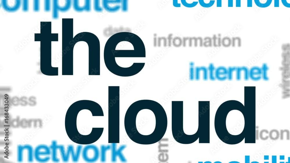 The cloud animated word cloud, text design animation. The cloud animated word cloud, text design animation.