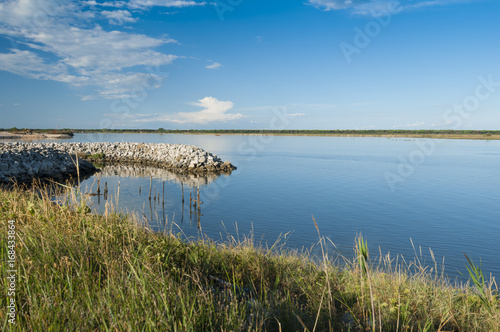 Landscape of the lagoon at the Po delta river national park  Italy.