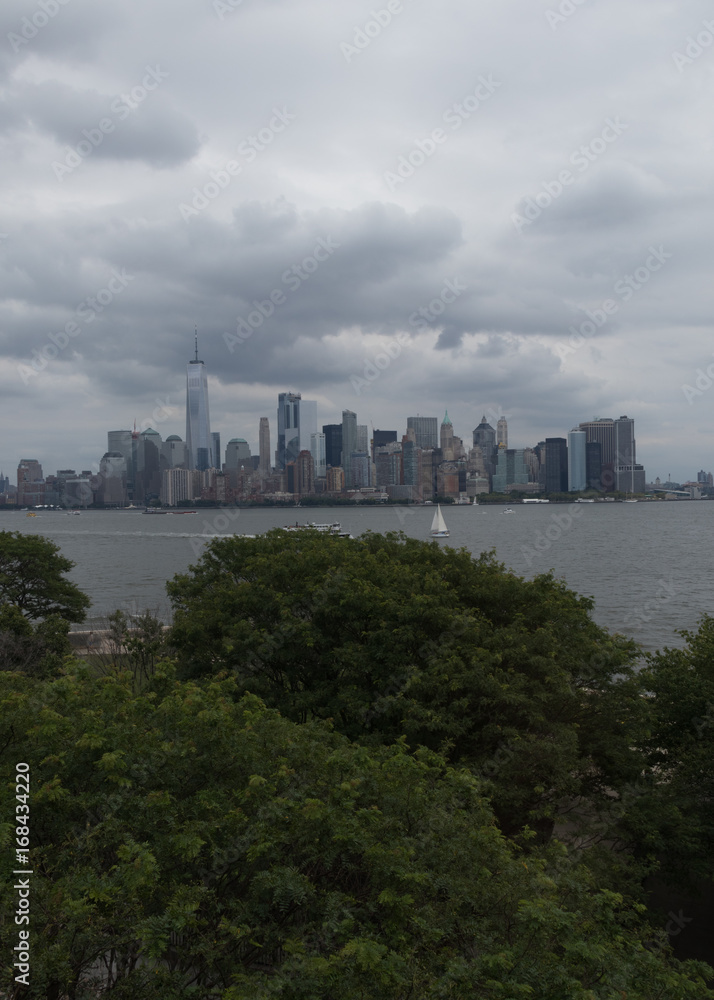 New York City Skyline with Storm Clouds in the Sky