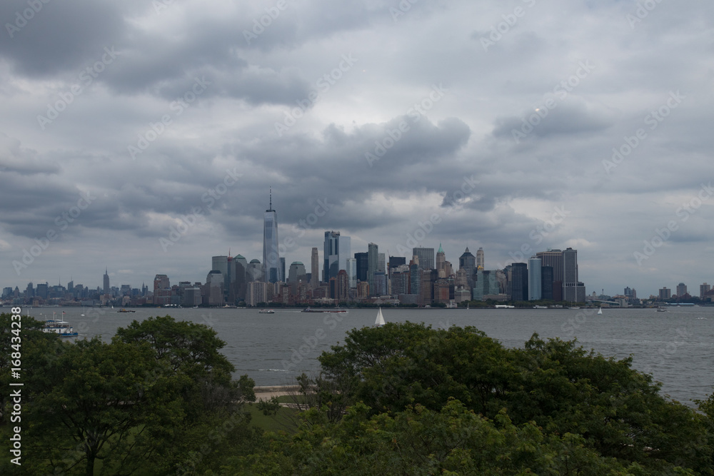 New York City Skyline with Storm Clouds in the Sky