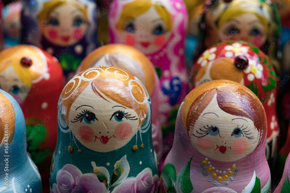 Matryoshka Doll, Russian Nesting Dolls Closeup Matryoshka Doll, Russian Nesting Dolls Closeup