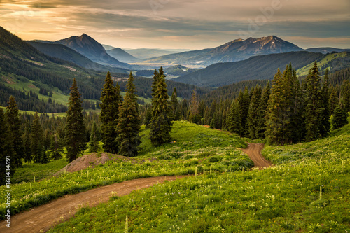 Washington Gulch road above Crested Butte at sunrise