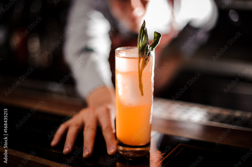 Apricot and sage sour. Selective focus Apricot and sage sour. Selective focus