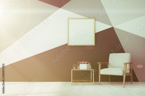 Living room  geometric pattern  poster toned