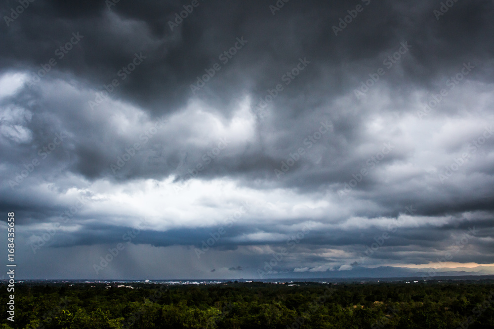 Rain clouds and gloomy sky in black and white Rain clouds and gloomy sky in black and white