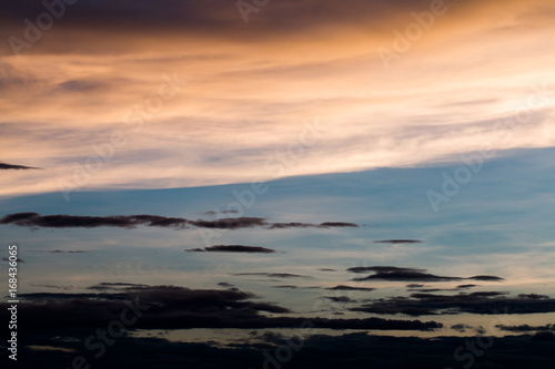 colorful dramatic sky with cloud at sunset