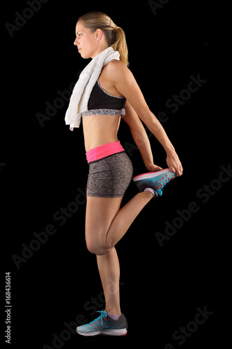 Athletic woman with a towel