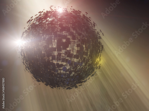 3d rendering. Disco ball and lights