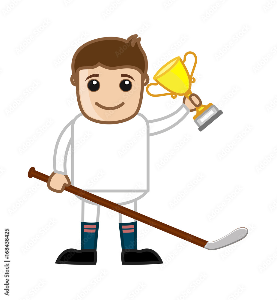 Ice Hockey Winner - Cartoon Character Ice Hockey Winner - Cartoon Character