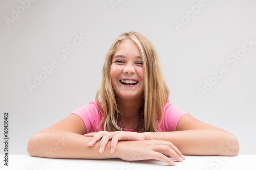 laughter explosion little girl portrait