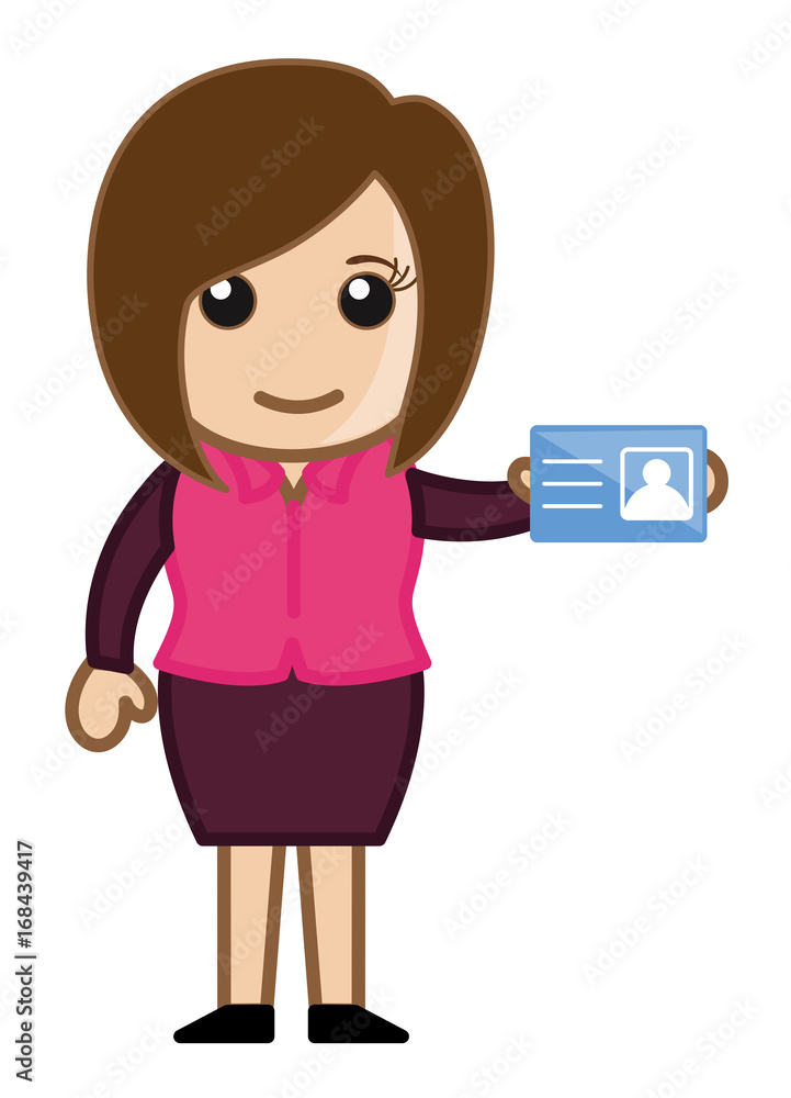 Businesswoman Showing Identity Card Businesswoman Showing Identity Card