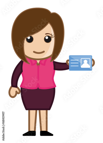 Businesswoman Showing Identity Card