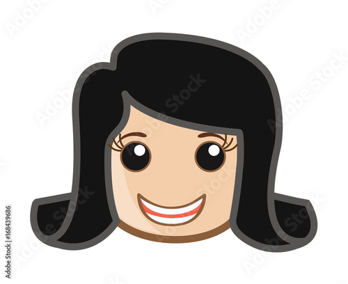 Smiling Modern Girl Face Expression