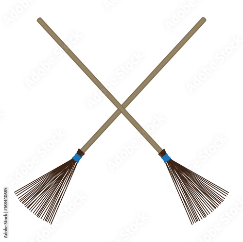 Broomsticks cross Vector