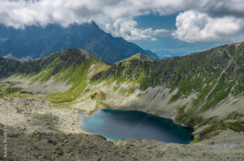 Fototapeta premium Tatra mountains panorama from Zawrat pass, Poland landscape, 