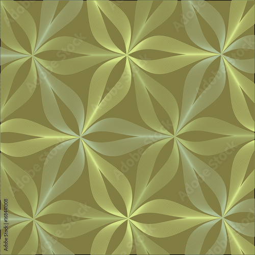 Abstract linear petal flower. Vector pattern