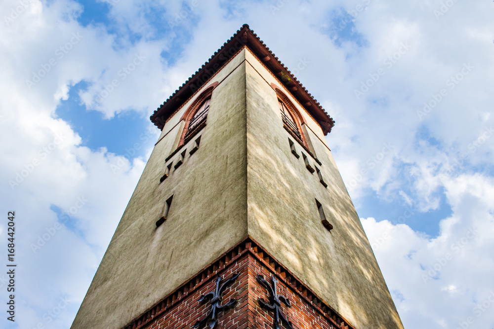 The tower of the old German church