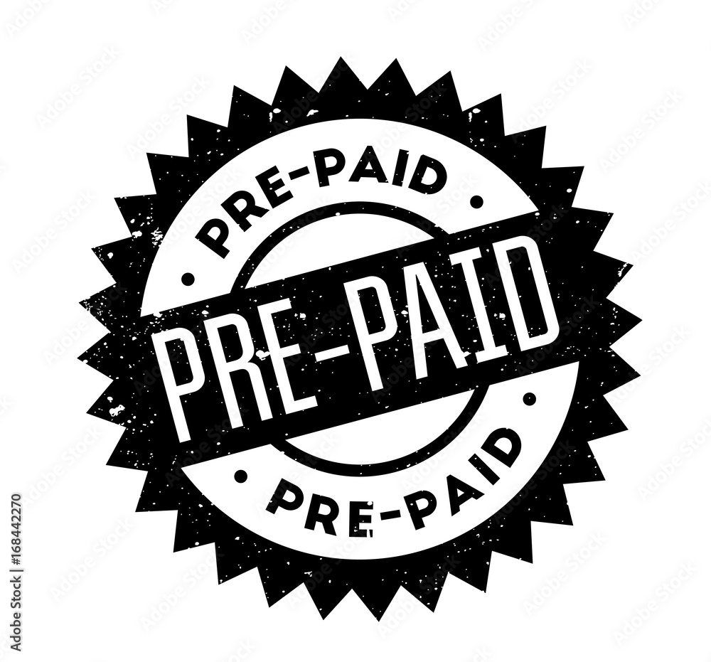 Pre-Paid rubber stamp. Grunge design with dust scratches. Effects can be easily removed for a clean, crisp look. Color is easily changed. Pre-Paid rubber stamp. Grunge design with dust scratches. Effects can be easily removed for a clean, crisp look. Color is easily changed.