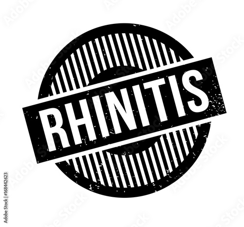 Rhinitis rubber stamp. Grunge design with dust scratches. Effects can be easily removed for a clean, crisp look. Color is easily changed.