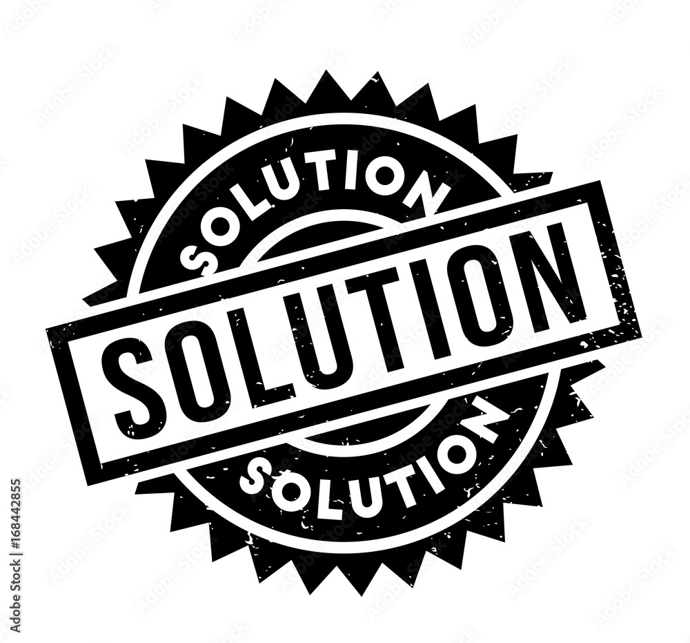 Obraz premium Solution rubber stamp. Grunge design with dust scratches. Effects can be easily removed for a clean, crisp look. Color is easily changed.