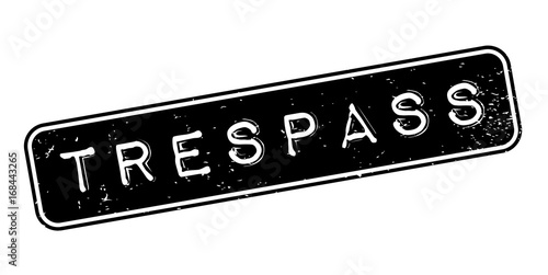 Trespass rubber stamp. Grunge design with dust scratches. Effects can be easily removed for a clean, crisp look. Color is easily changed.